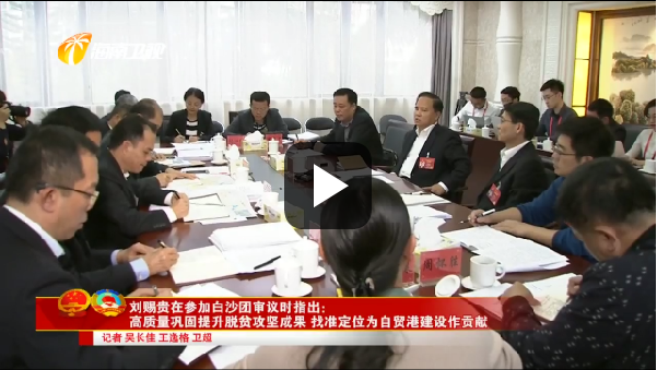 刘赐贵在参加白沙团审议时指出：高质量巩固提升脱贫攻坚成果 找准定位为自贸港建设作贡献